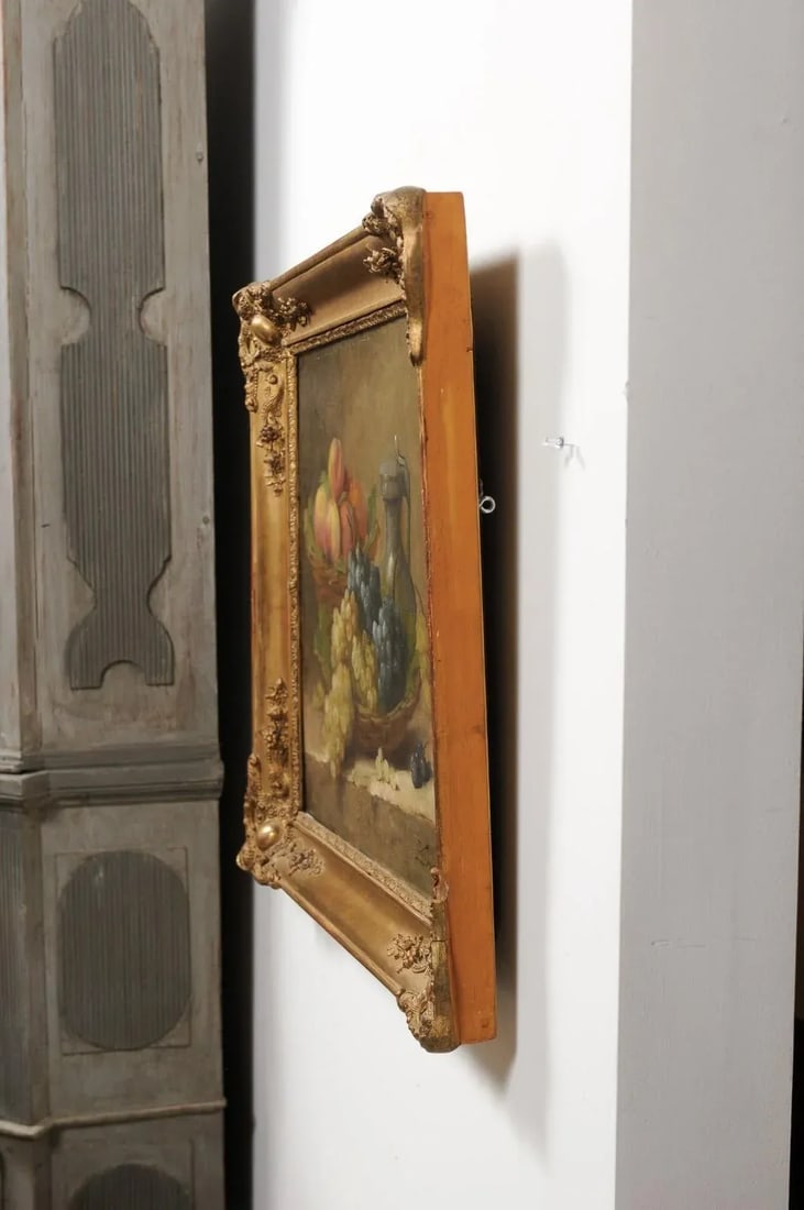 Mid 19th Century Italian Fruit Still Life Oil Painting, Framed - 12
