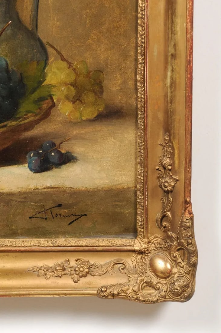 Mid 19th Century Italian Fruit Still Life Oil Painting, Framed - 9