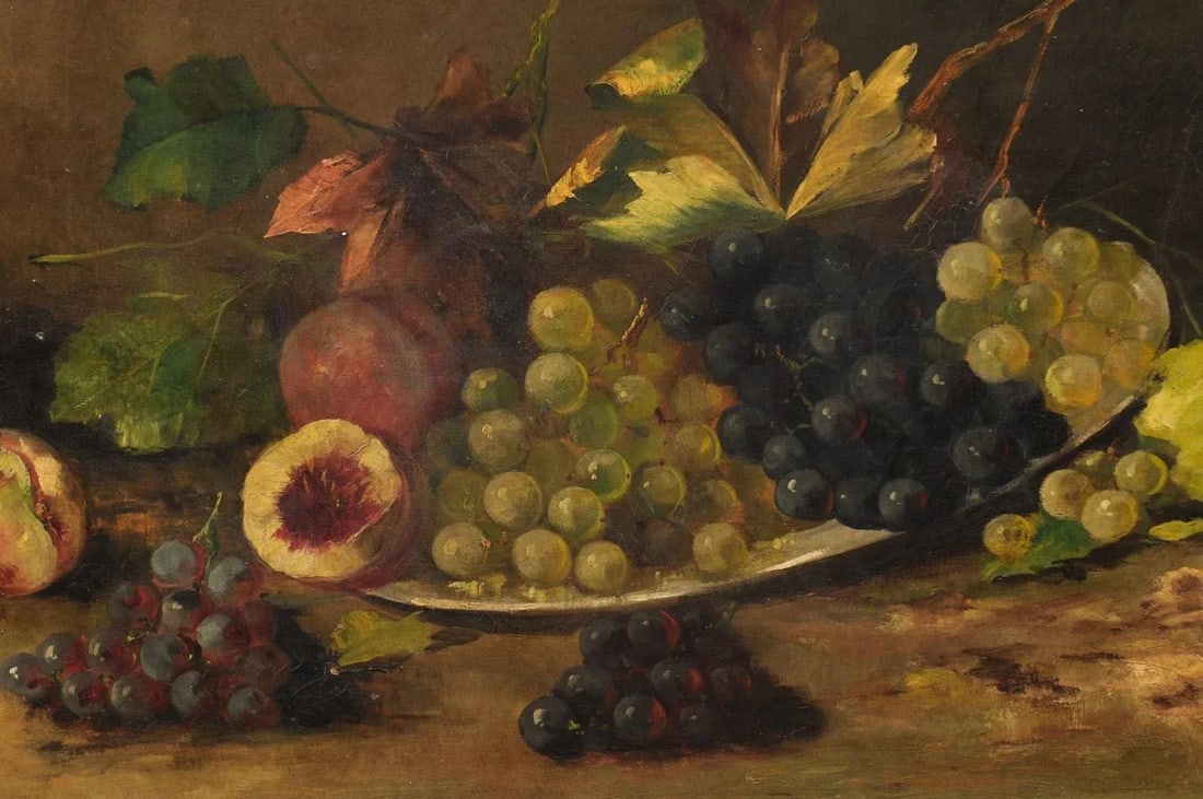 Mid 19th Century French Fruit Still Life Oil Painting, Framed - 3