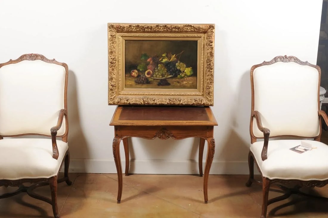 Mid 19th Century French Fruit Still Life Oil Painting, Framed - 4