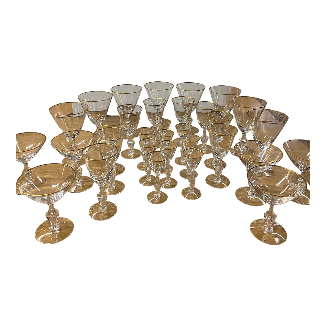 1960s Tiffin Franciscan Mansfield Glassware 34 Piece Set (1 of 9)