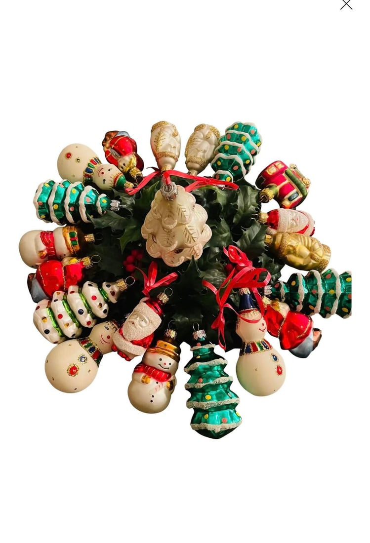 Vintage Lot of European Christmas Ornaments Figurines Blown Glass - 2