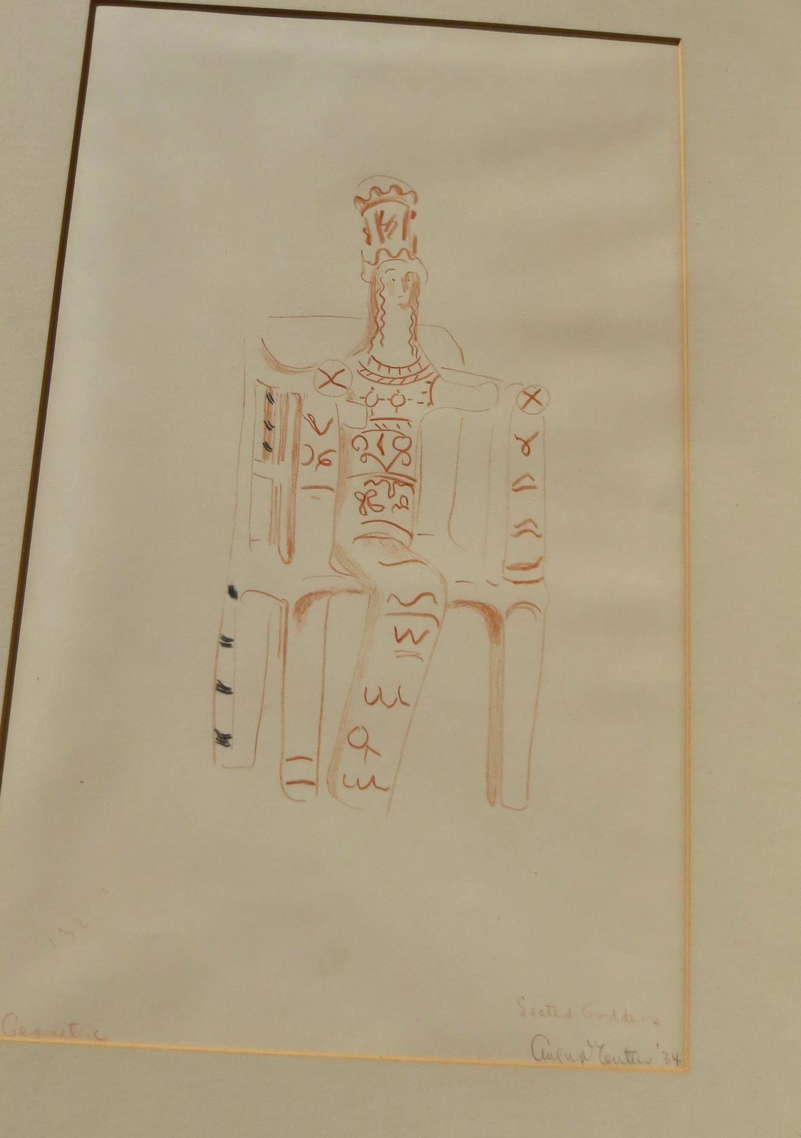 Agnes Enters Conte Crayon Drawing 1934 - 2