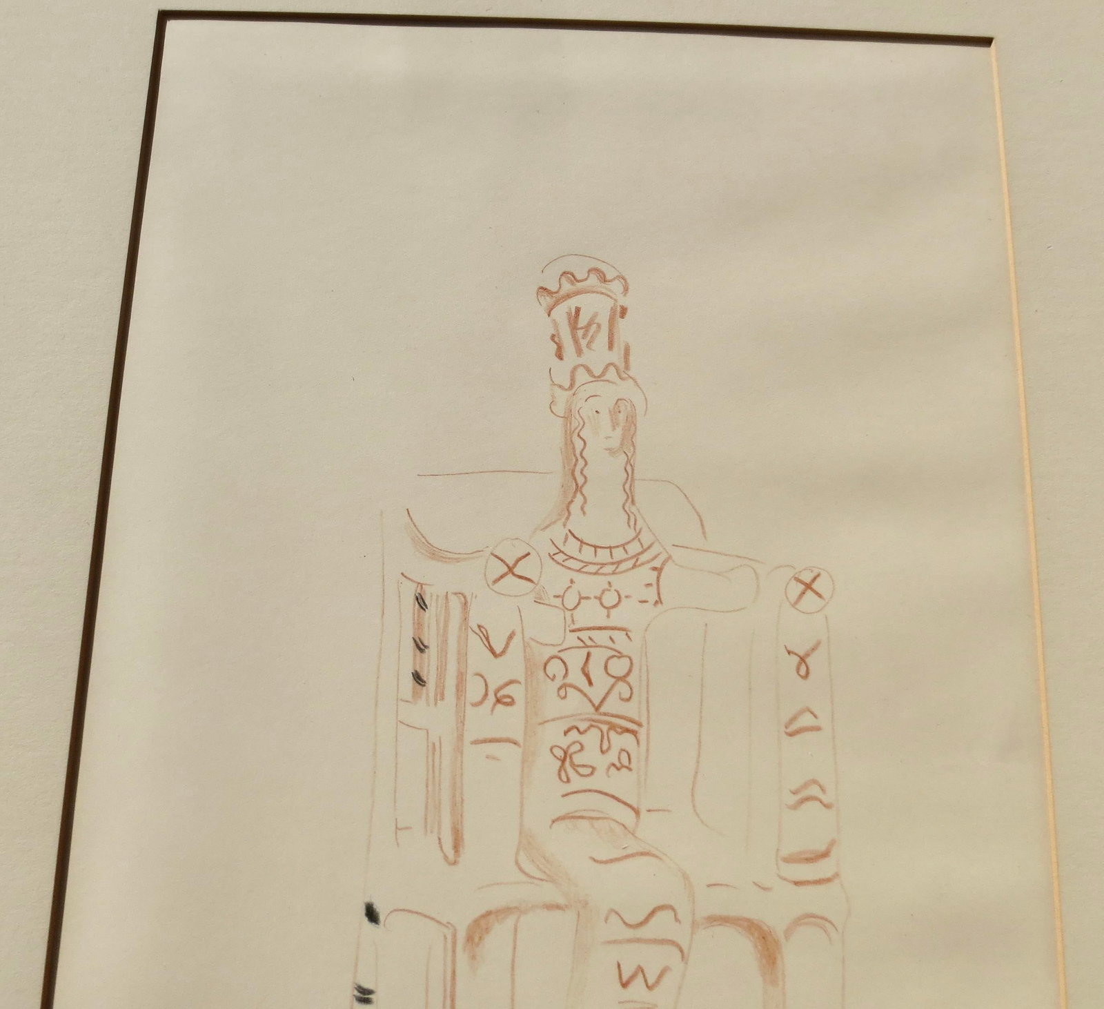 Agnes Enters Conte Crayon Drawing 1934 - 3