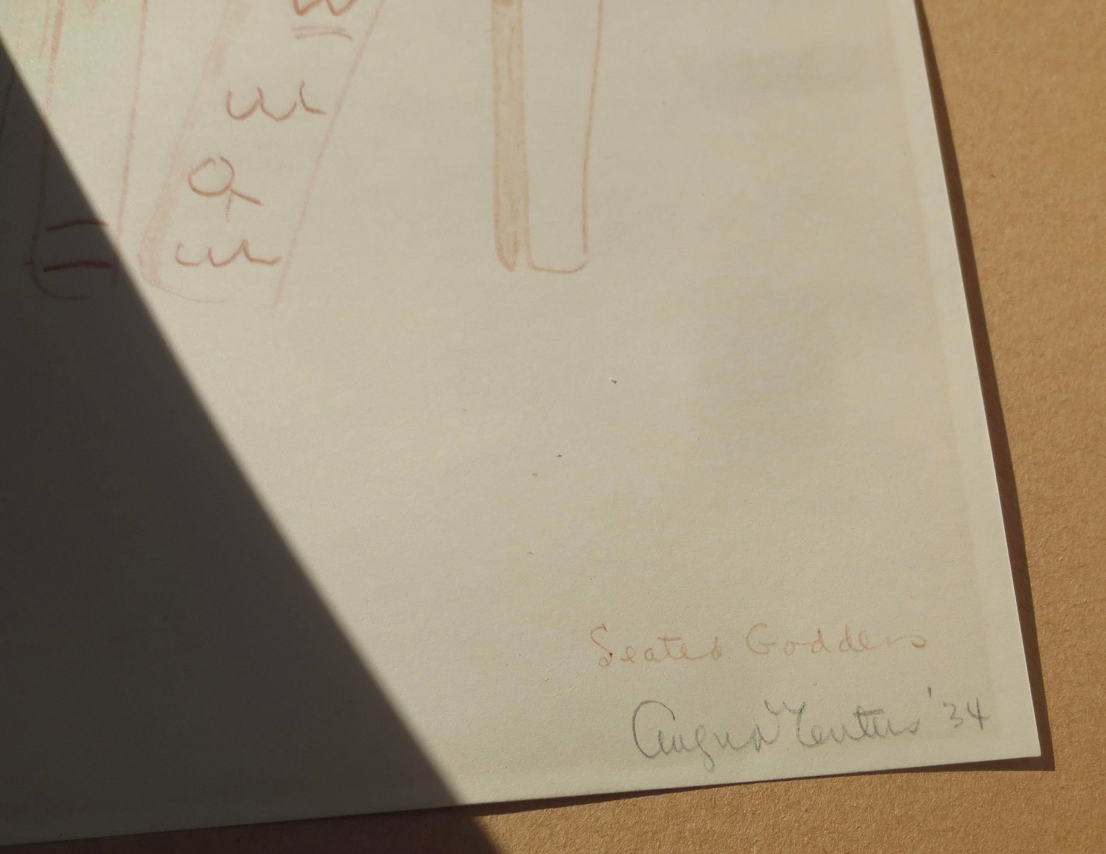 Agnes Enters Conte Crayon Drawing 1934 - 4