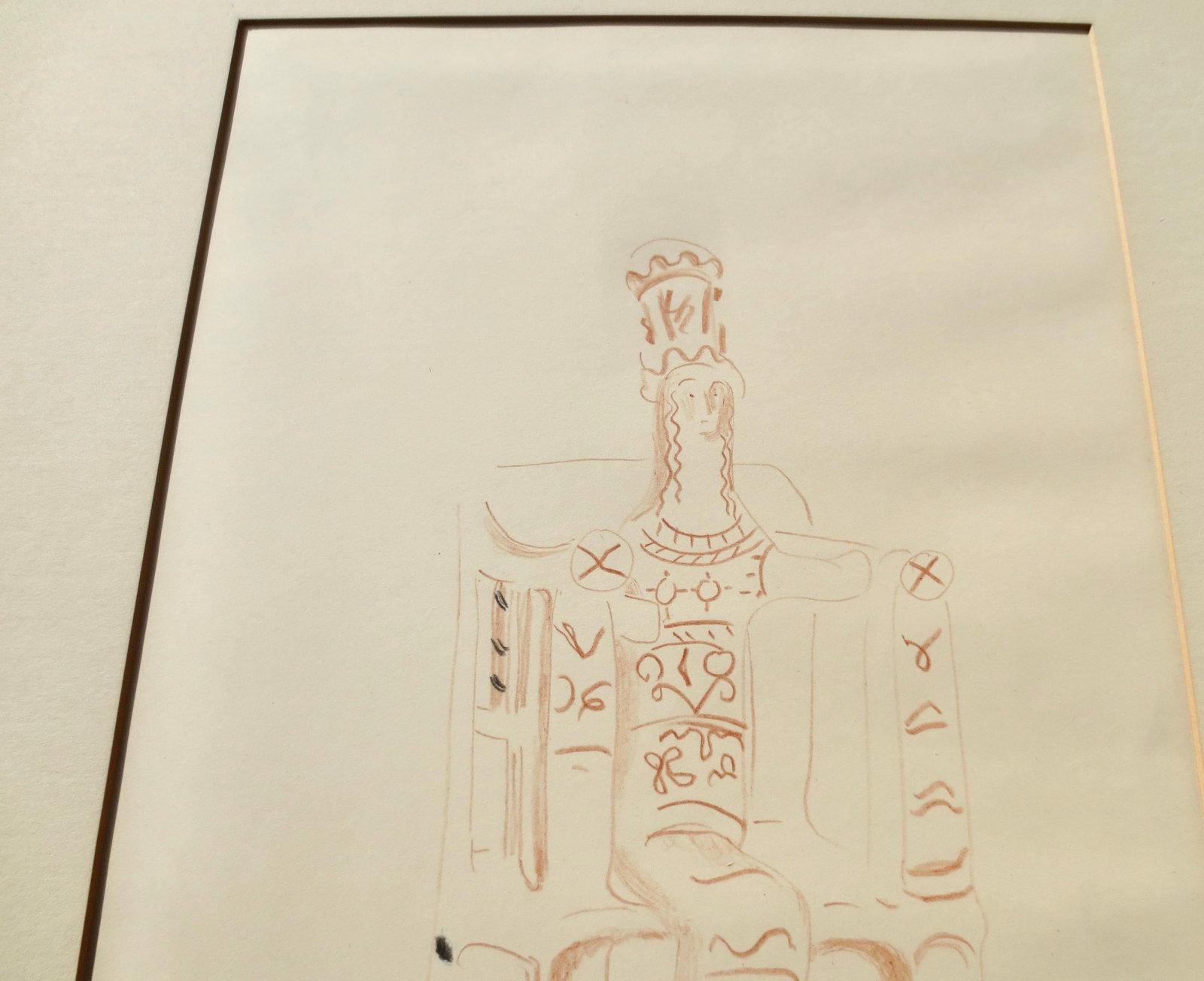 Agnes Enters Conte Crayon Drawing 1934 - 7