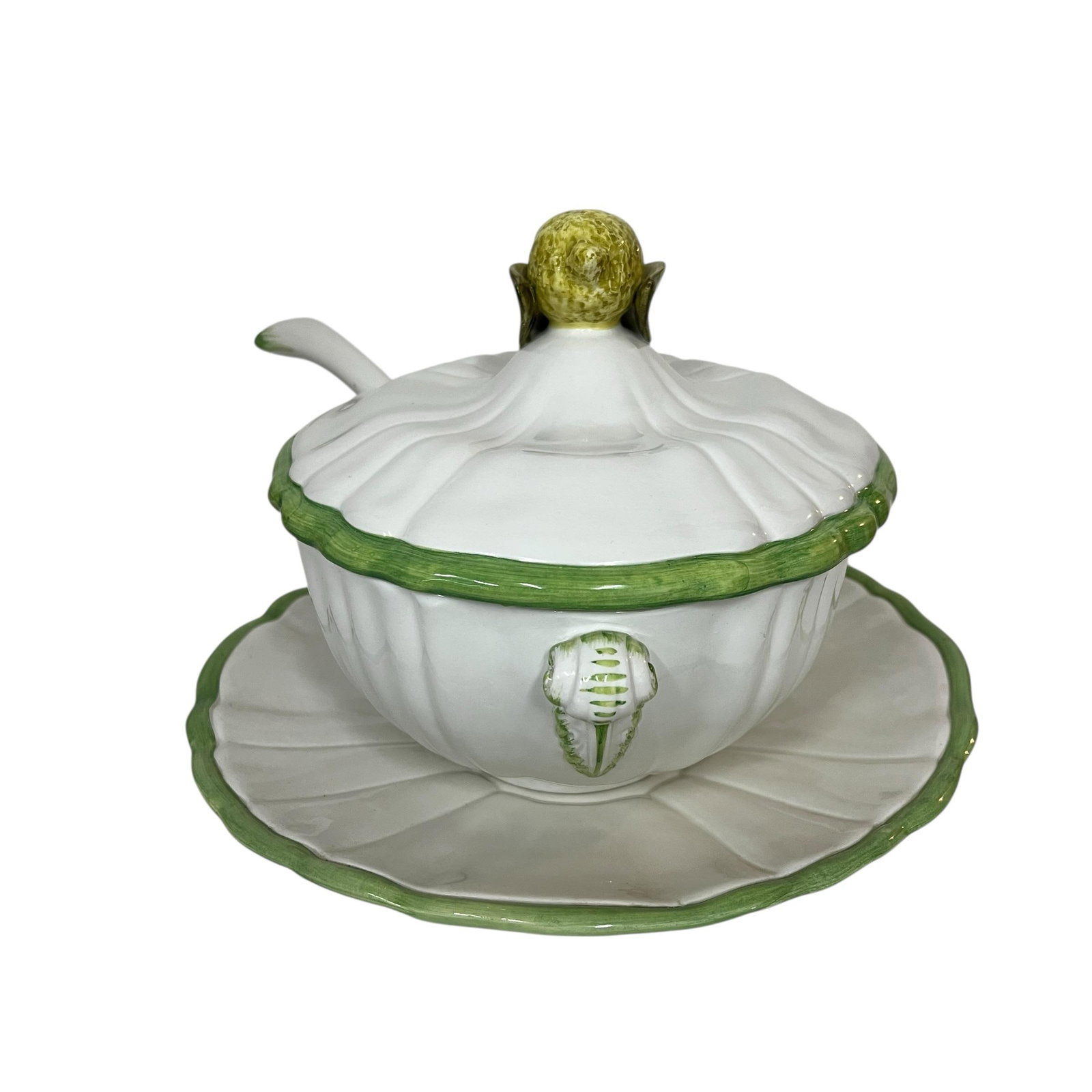 Vintage Italian Soup Tureen Lemon Finial and Underplate - 4