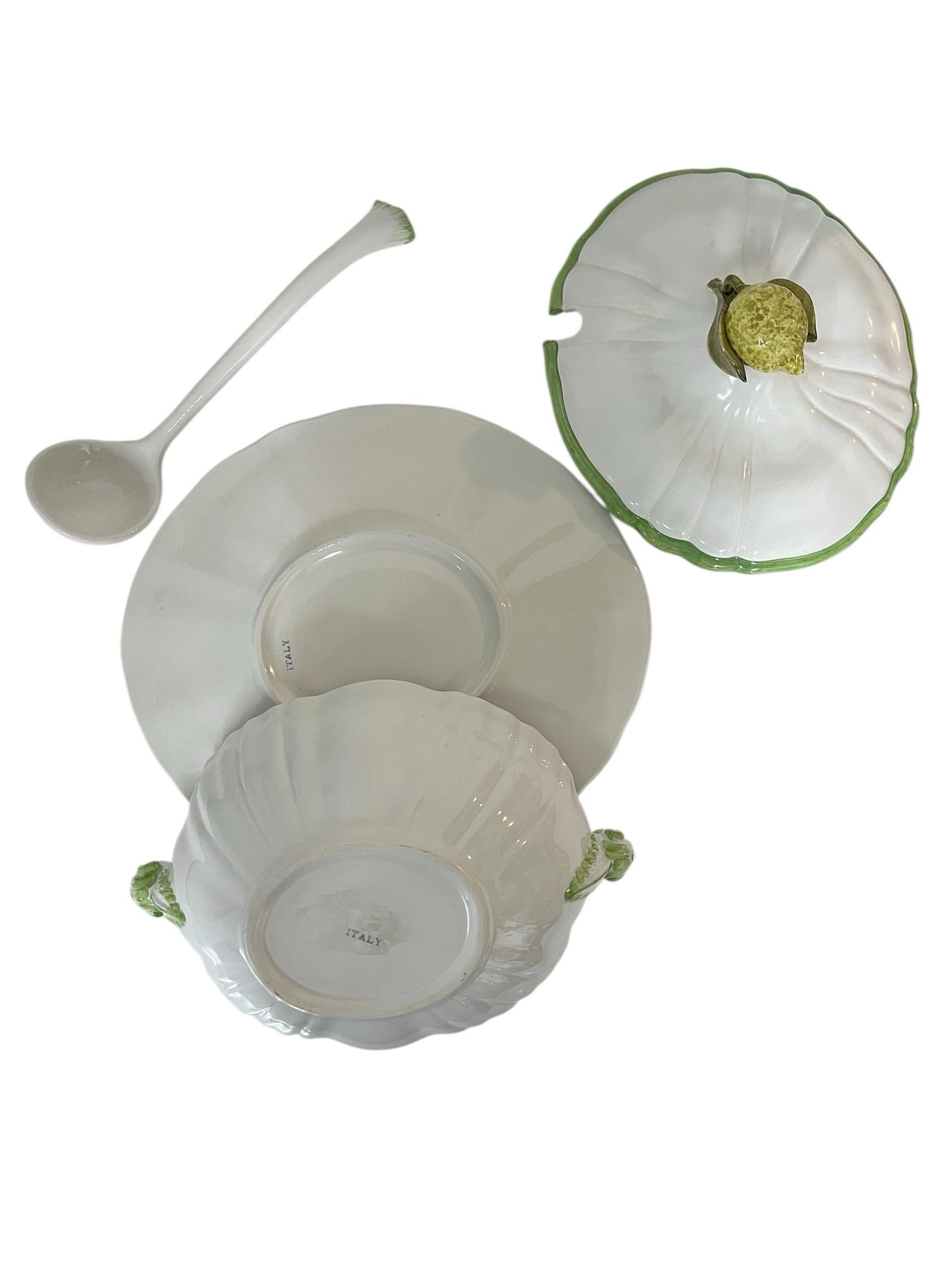 Vintage Italian Soup Tureen Lemon Finial and Underplate - 5