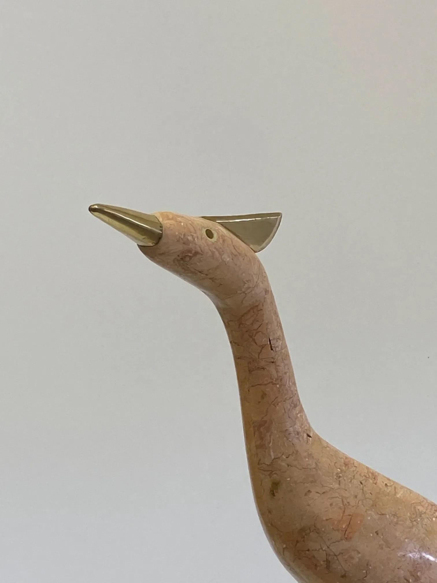Tessellated Stone & Brass Bird Sculpture - 9