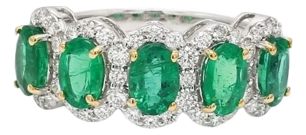 Natural 2.24 cts Zambian emerald & 0.70 cts diamond band gold: Natural Oval Cut Emerald and Diamond Engagement Ring Wedding Band in 14K/18K Gold STONE DETAILS : âœ¦ Stone: Emerald âœ¦ Stone Type : Natural âœ¦ Stone