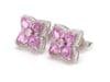 3.16 cts Natural pink sapphire & 0.39 cts diamond earrings in 18k gold - 2