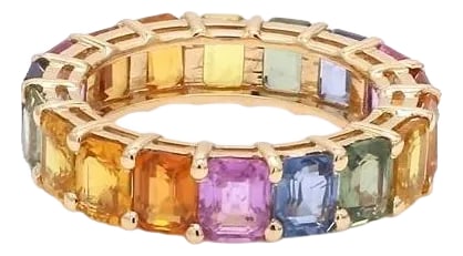 Natural 8.13cts rainbow sapphire ring 14k gold (1 of 18)