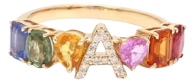 Natural 2.66 cts Rainbow sapphire ring in 14k gold (1 of 18)