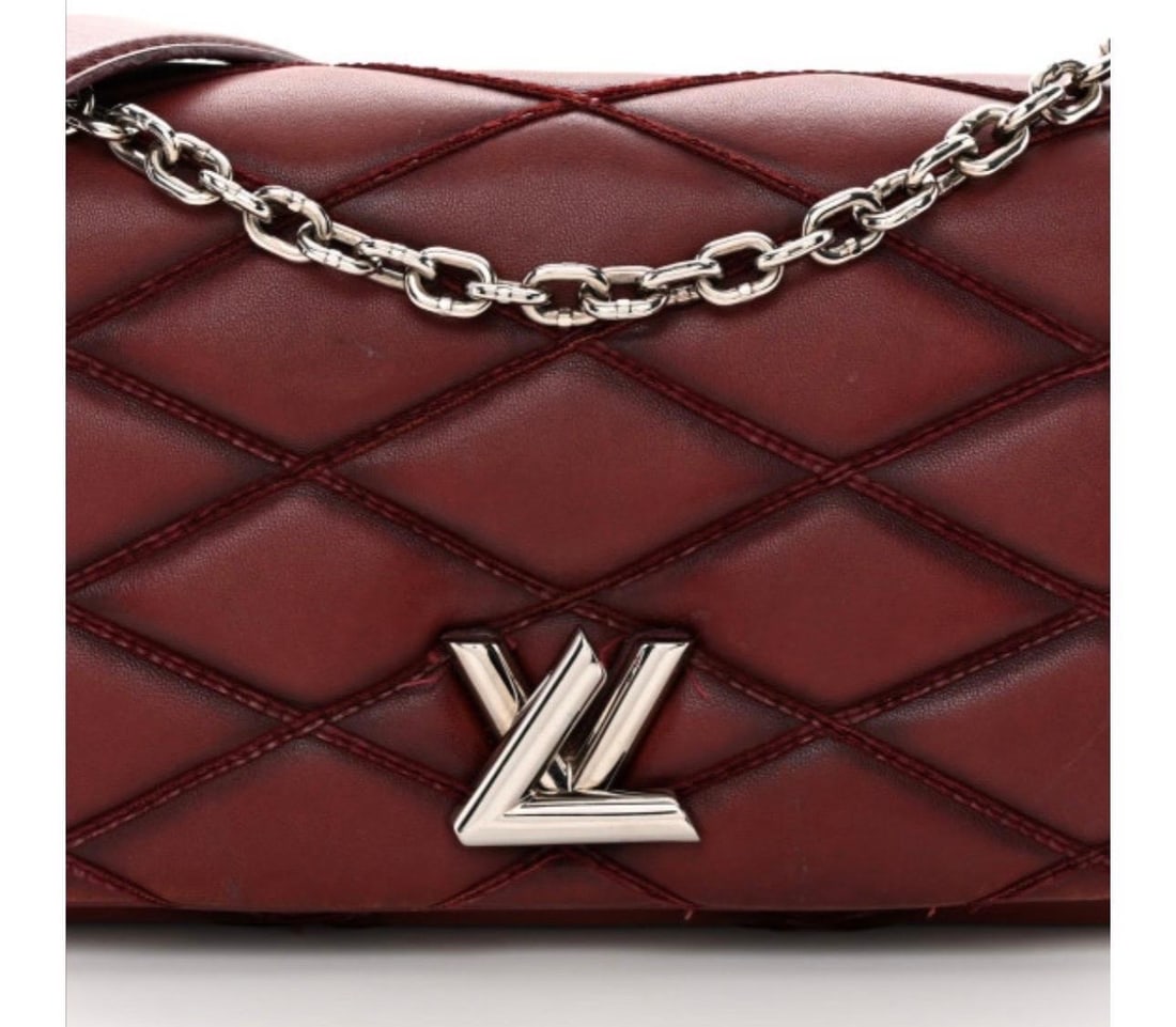 Louis Vuitton Lambskin Malletage GO-14 MM Bordeaux, Excellent Condition Like New - 10