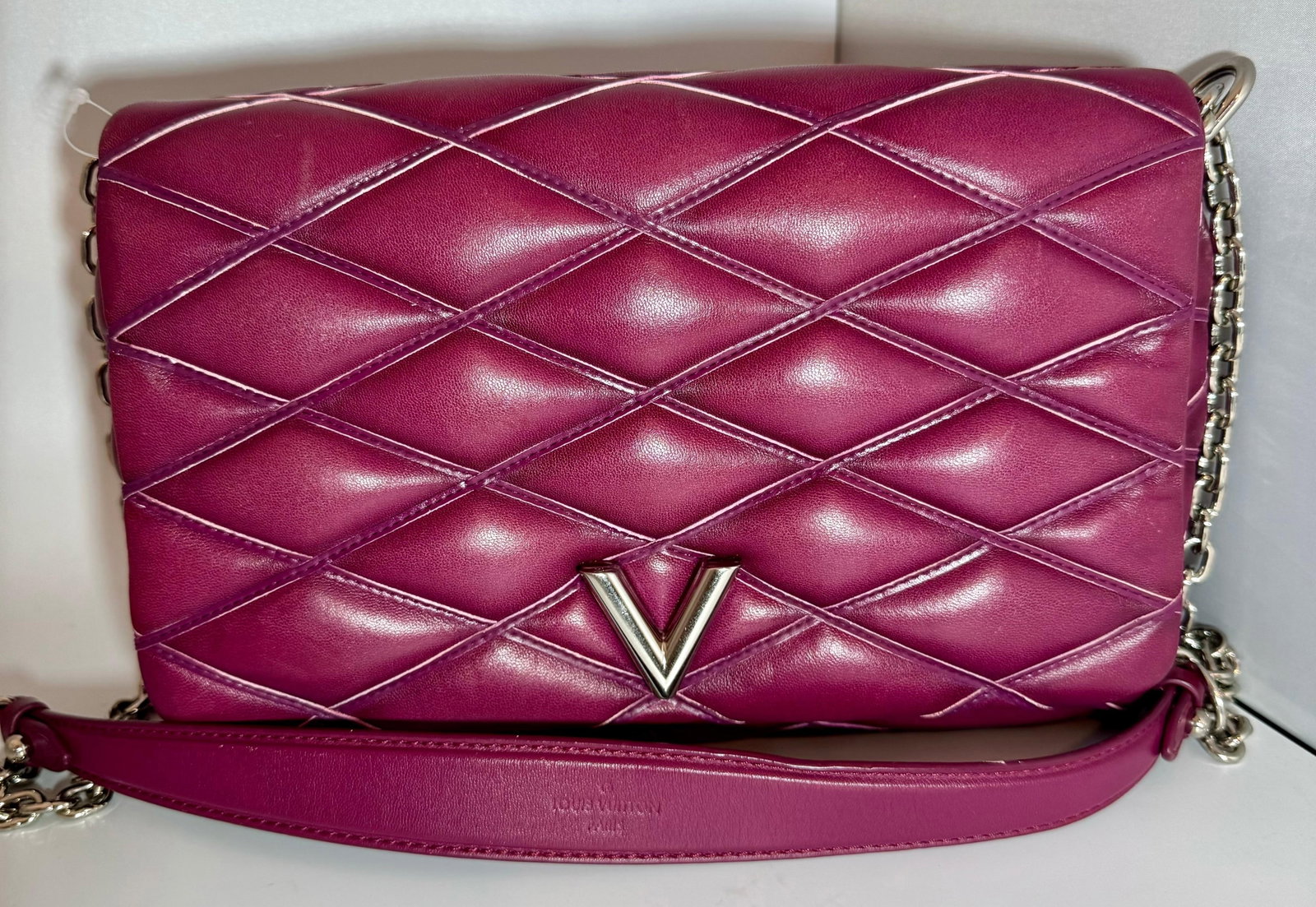 Louis Vuitton Lambskin Malletage GO-14 MM Bordeaux, Excellent Condition Like New - 11