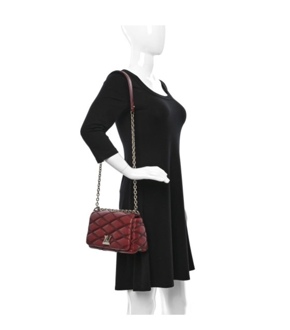 Louis Vuitton Lambskin Malletage GO-14 MM Bordeaux, Excellent Condition Like New - 18