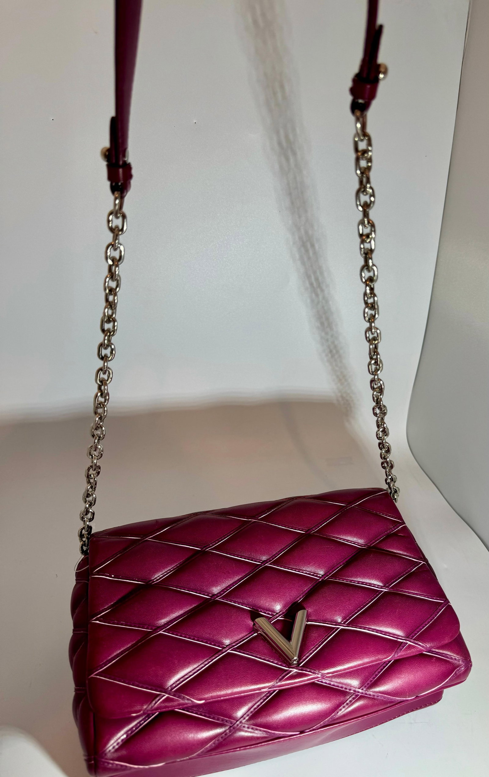 Louis Vuitton Lambskin Malletage GO-14 MM Bordeaux, Excellent Condition Like New - 2