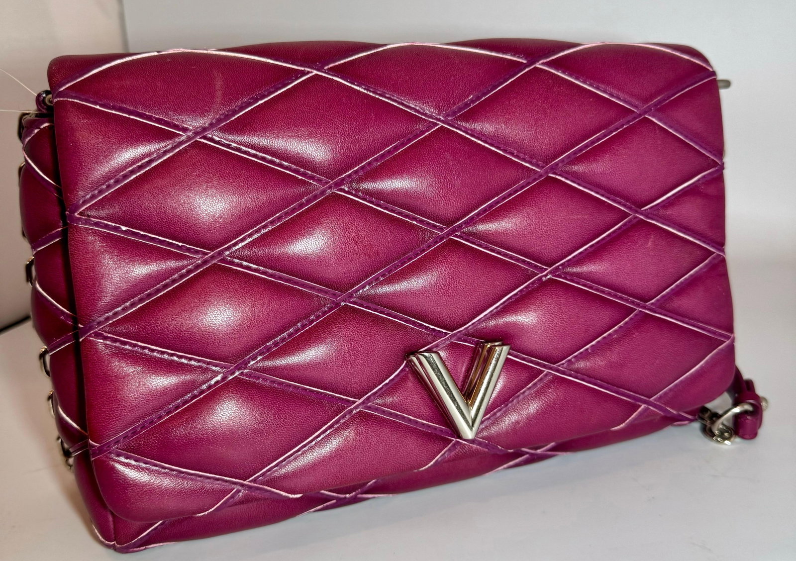 Louis Vuitton Lambskin Malletage GO-14 MM Bordeaux, Excellent Condition Like New - 5