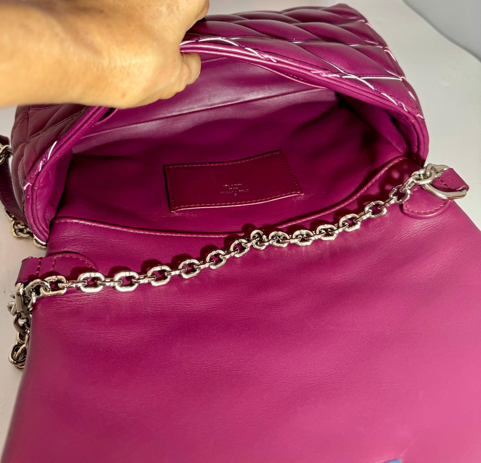Louis Vuitton Lambskin Malletage GO-14 MM Bordeaux, Excellent Condition Like New - 6