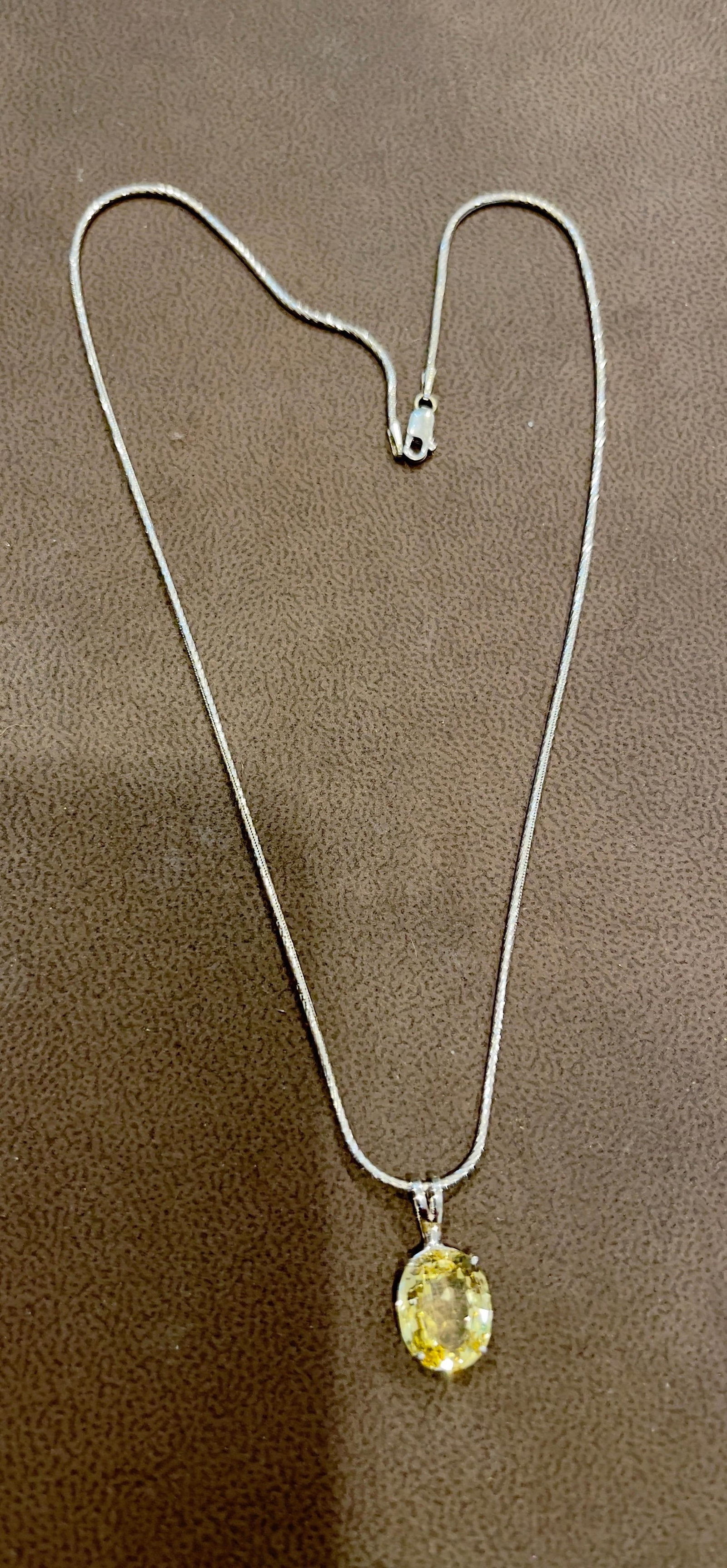 GIA Certified 5.56 Ct Natural Ceylon Yellow Sapphire Pendant Necklace white Gold - 12