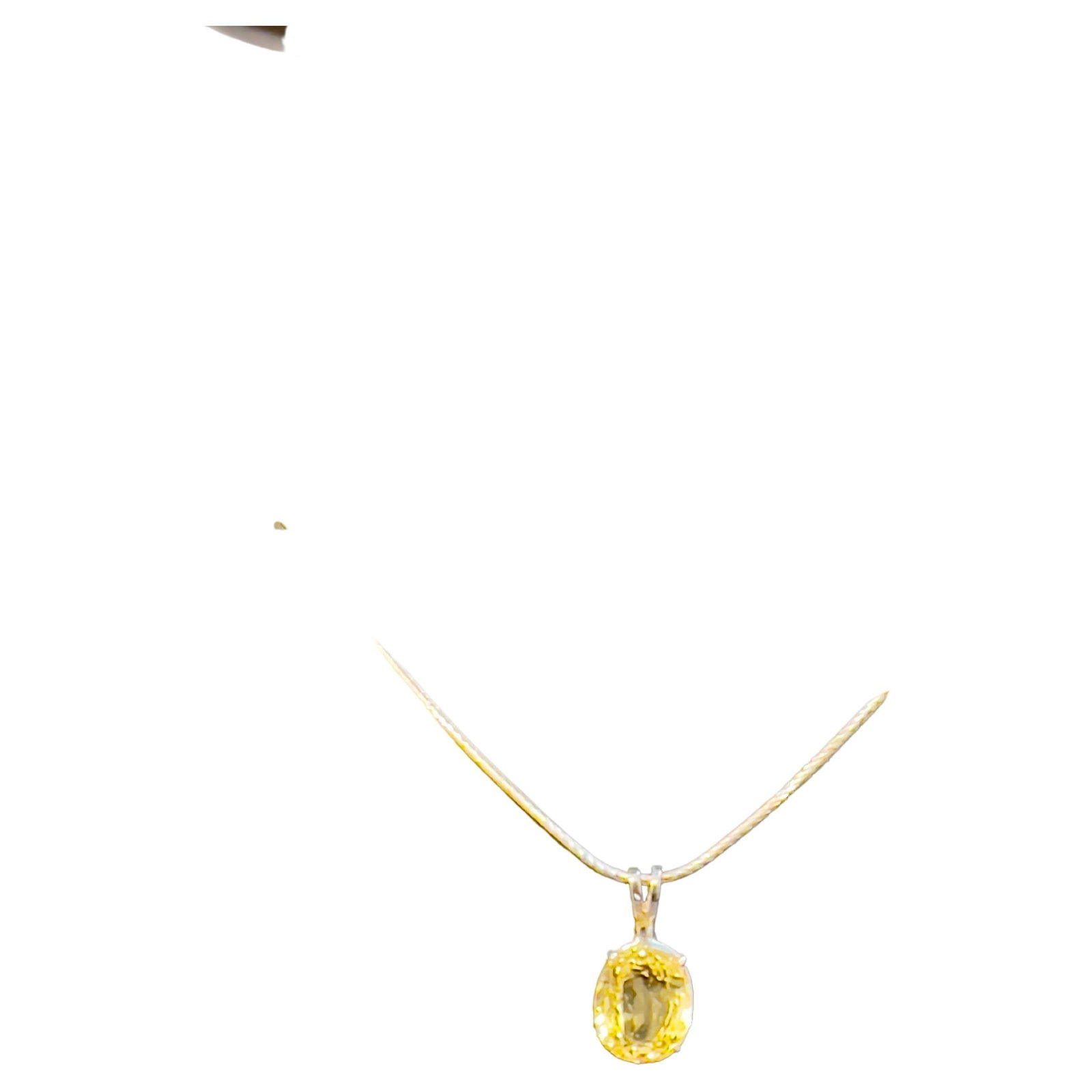 GIA Certified 5.56 Ct Natural Ceylon Yellow Sapphire Pendant Necklace white Gold - 15