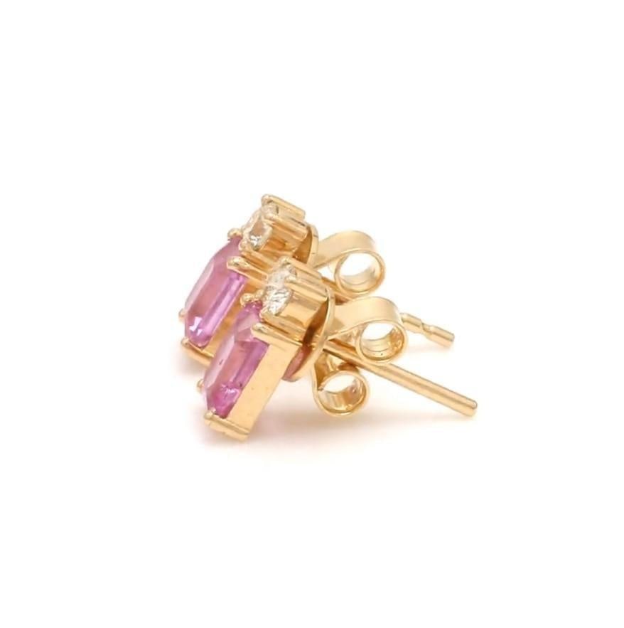 1.16 cts Natural pink sapphire & 0.21 cts diamond gold in 14k gold - 12
