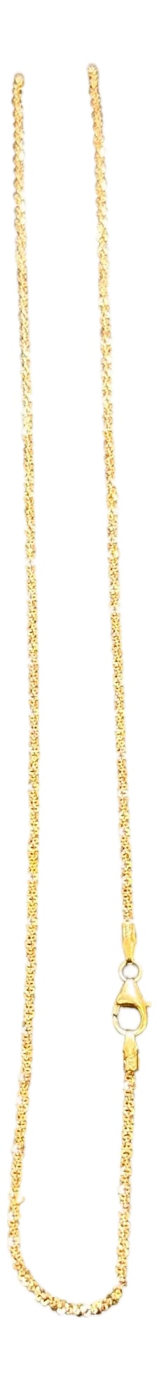 14k Gold Fancy Diamond Cut Italian Rose Gold Chain, 18" Long: 14k Gold Fancy Diamond Cut Italian Rose Gold Chain, 18" Long 1.71 mm wide 18" Inches long Necklace Weight of the Necklace is 3.7 Grams Please look at all the pictures Condition: Alterations: Unknown