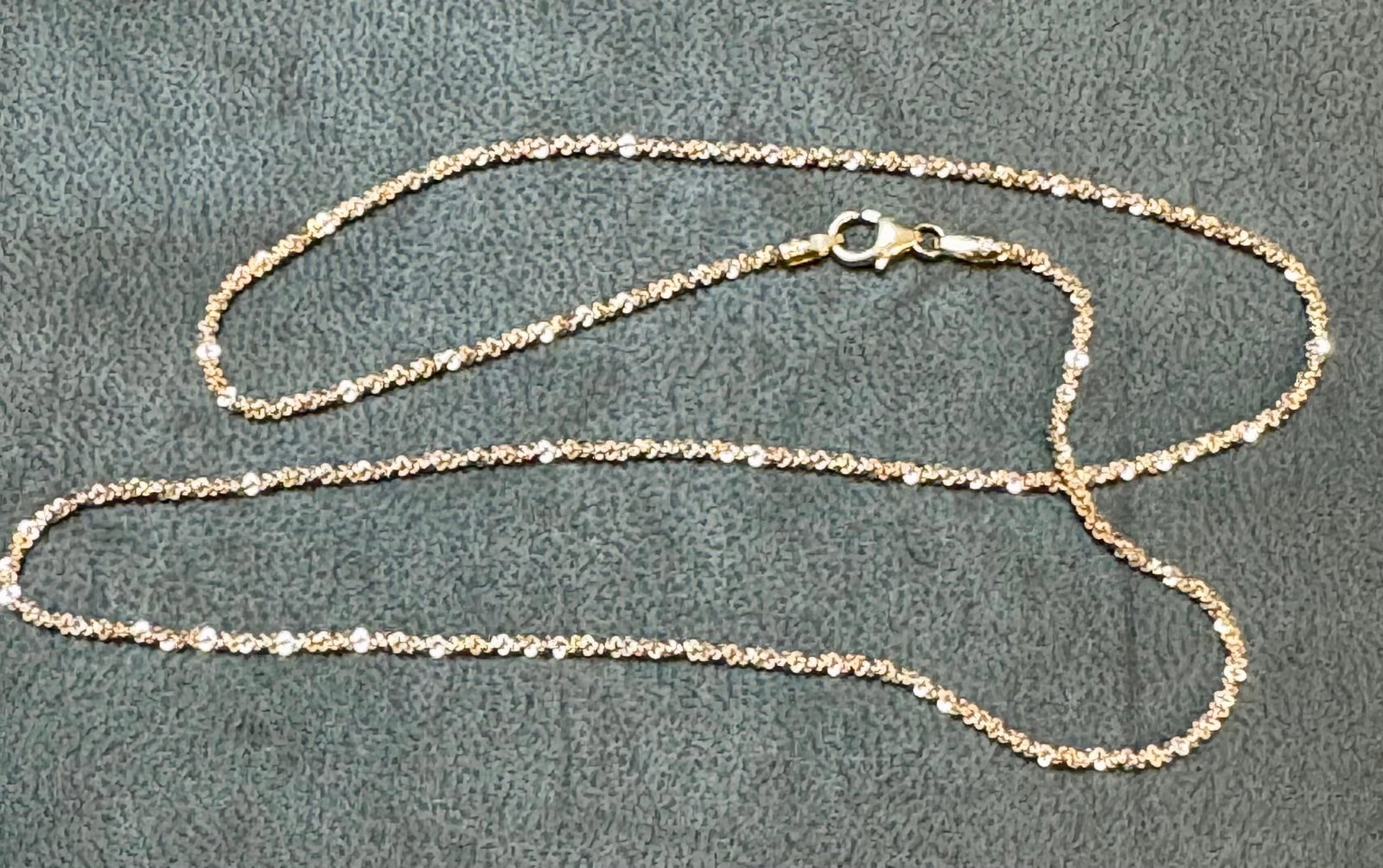 14k Gold Fancy Diamond Cut Italian Rose Gold Chain, 18" Long - 9