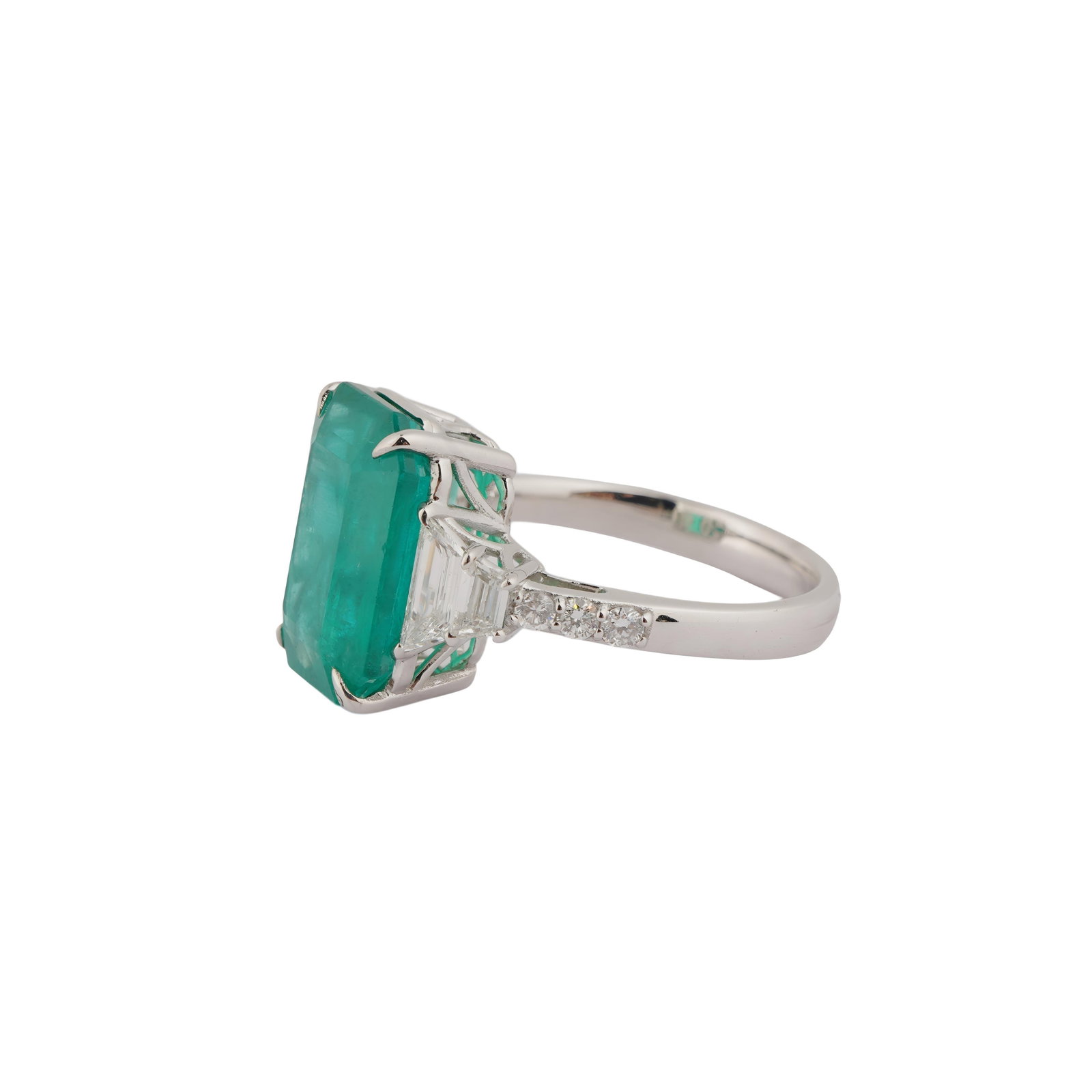 6.40 Ct Natural Zambian Emerald Cut Emerald diamond ring in 18k gold - 13