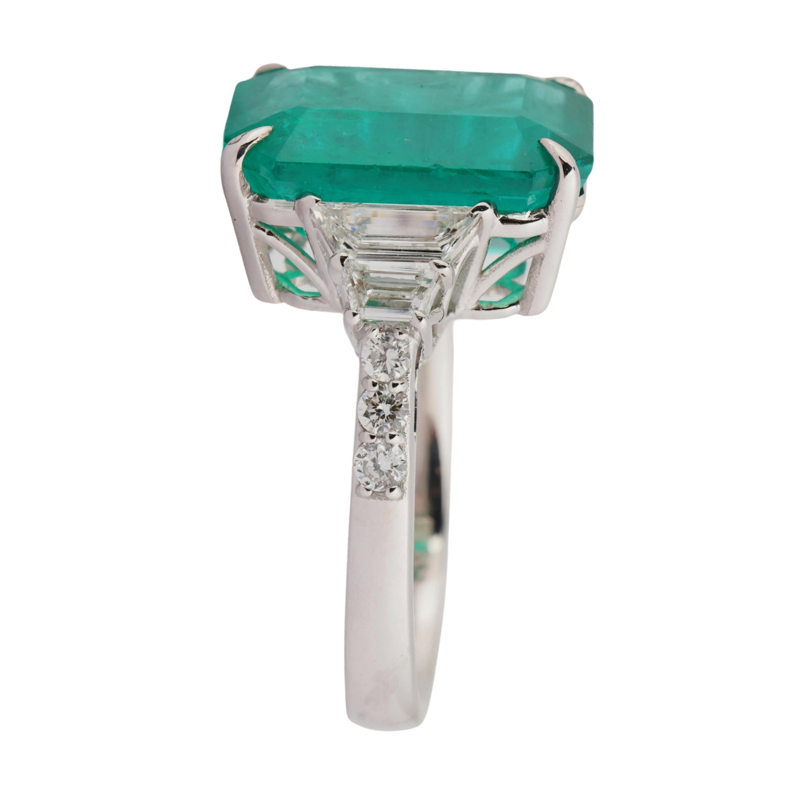 6.40 Ct Natural Zambian Emerald Cut Emerald diamond ring in 18k gold - 17