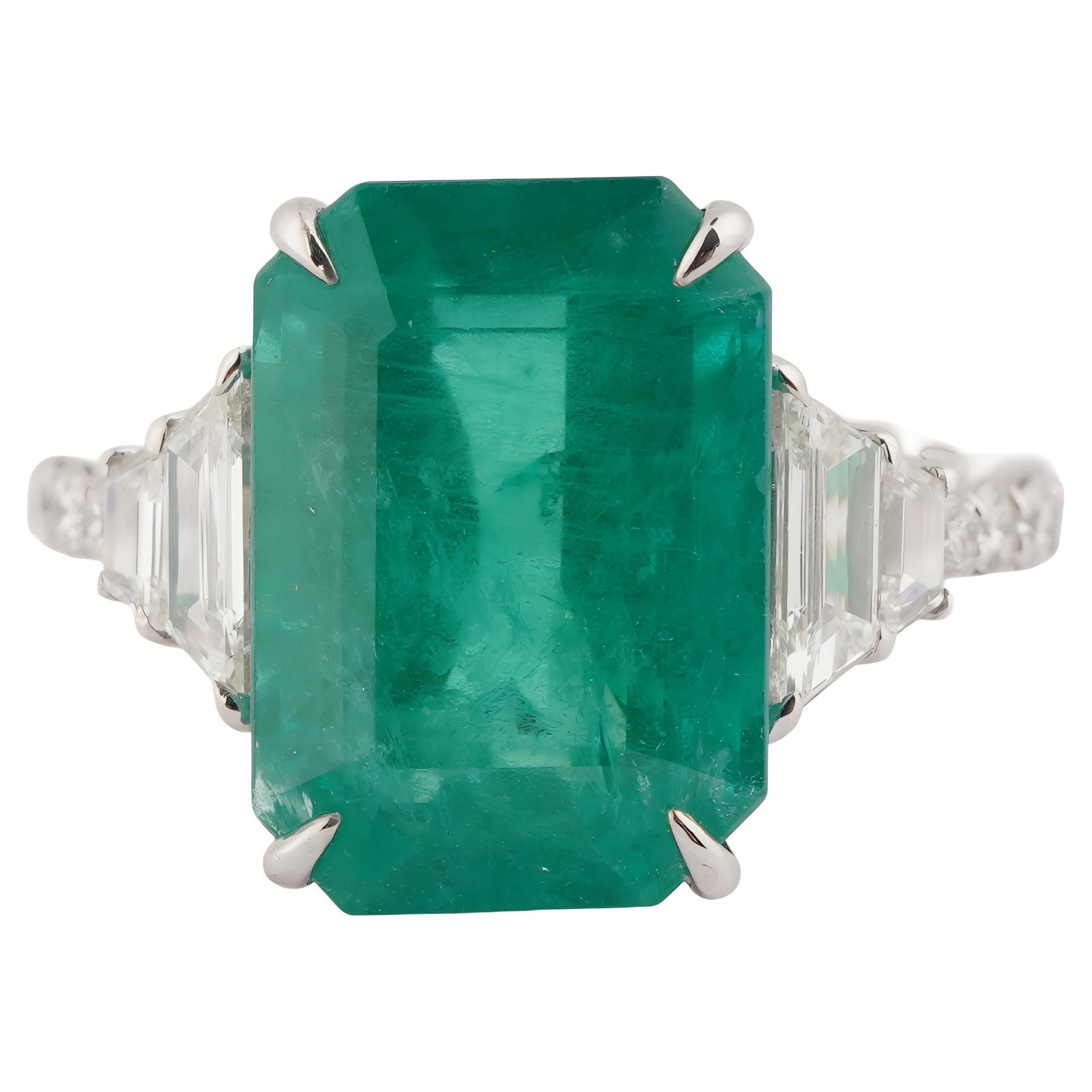 6.40 Ct Natural Zambian Emerald Cut Emerald diamond ring in 18k gold - 6