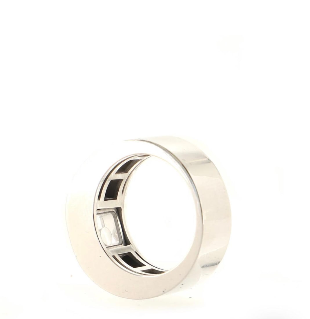 Chopard Happy Diamond 18K White Gold Floating Diamond Ring, Estate - 16