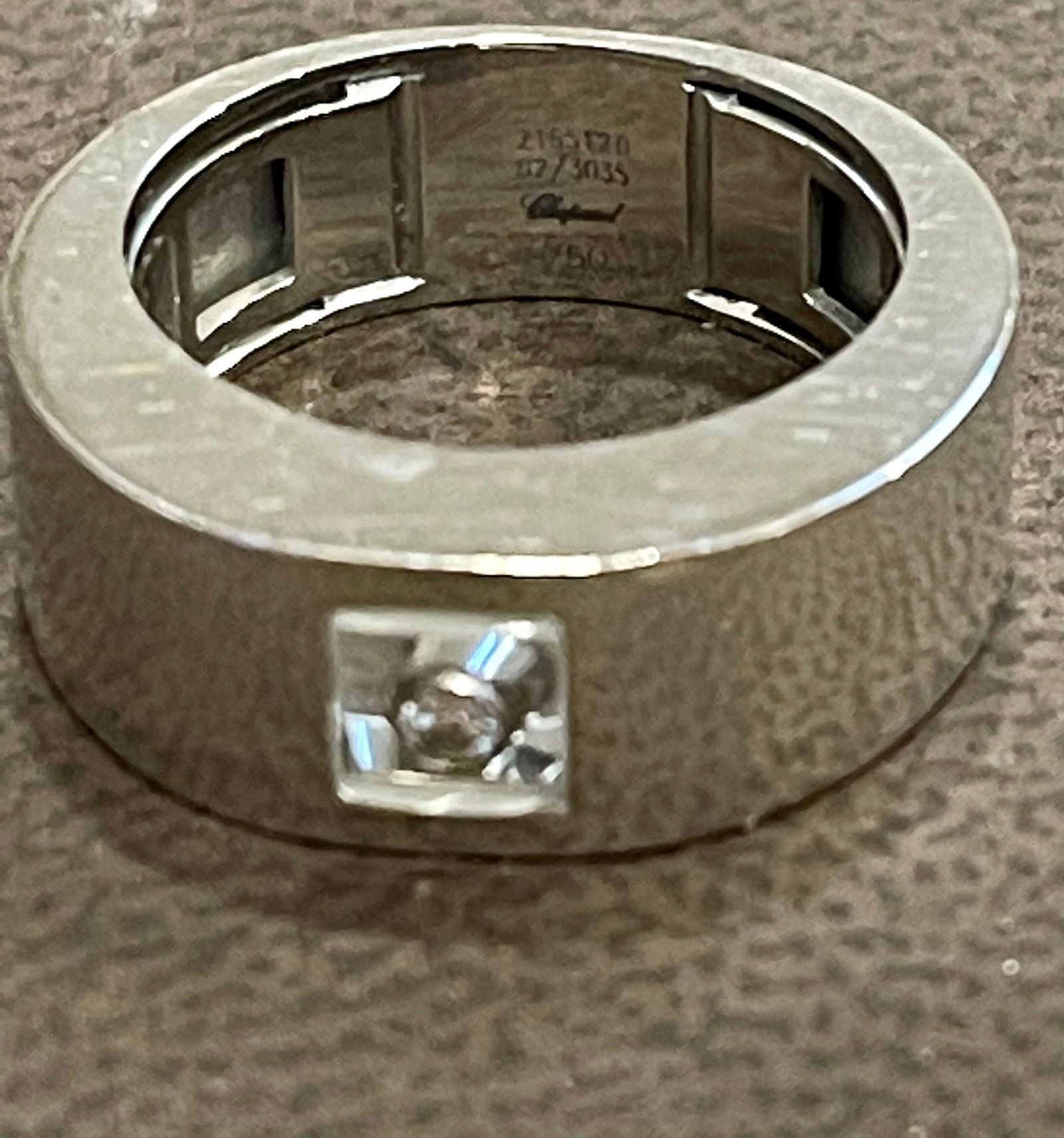 Chopard Happy Diamond 18K White Gold Floating Diamond Ring, Estate - 6