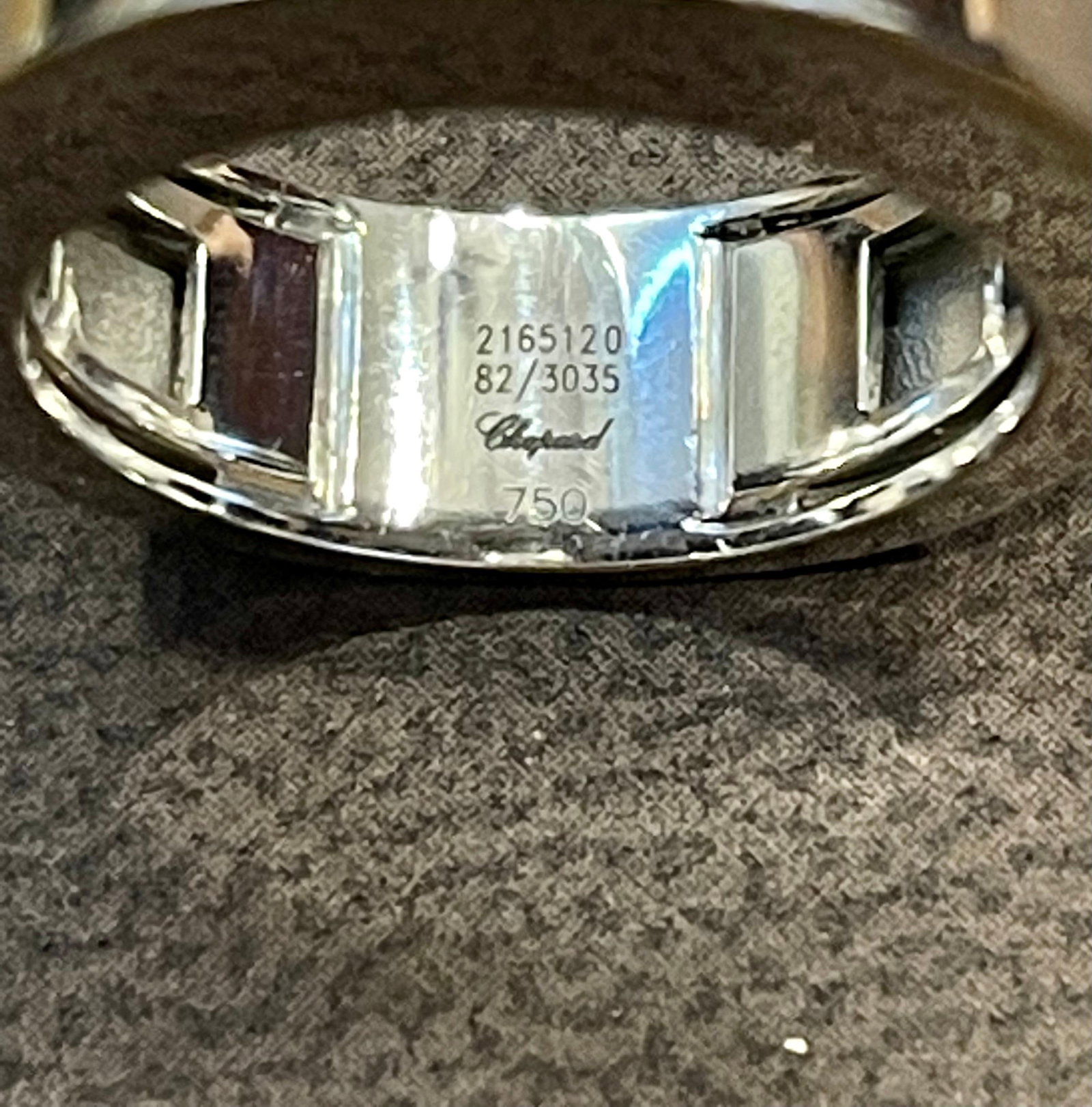 Chopard Happy Diamond 18K White Gold Floating Diamond Ring, Estate - 7