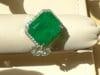 8.41 Ct Emerald Cut Emerald & 0.53 Ct Diamond Bypass Ring in 18 Kt Gold Size 6.5 - 16