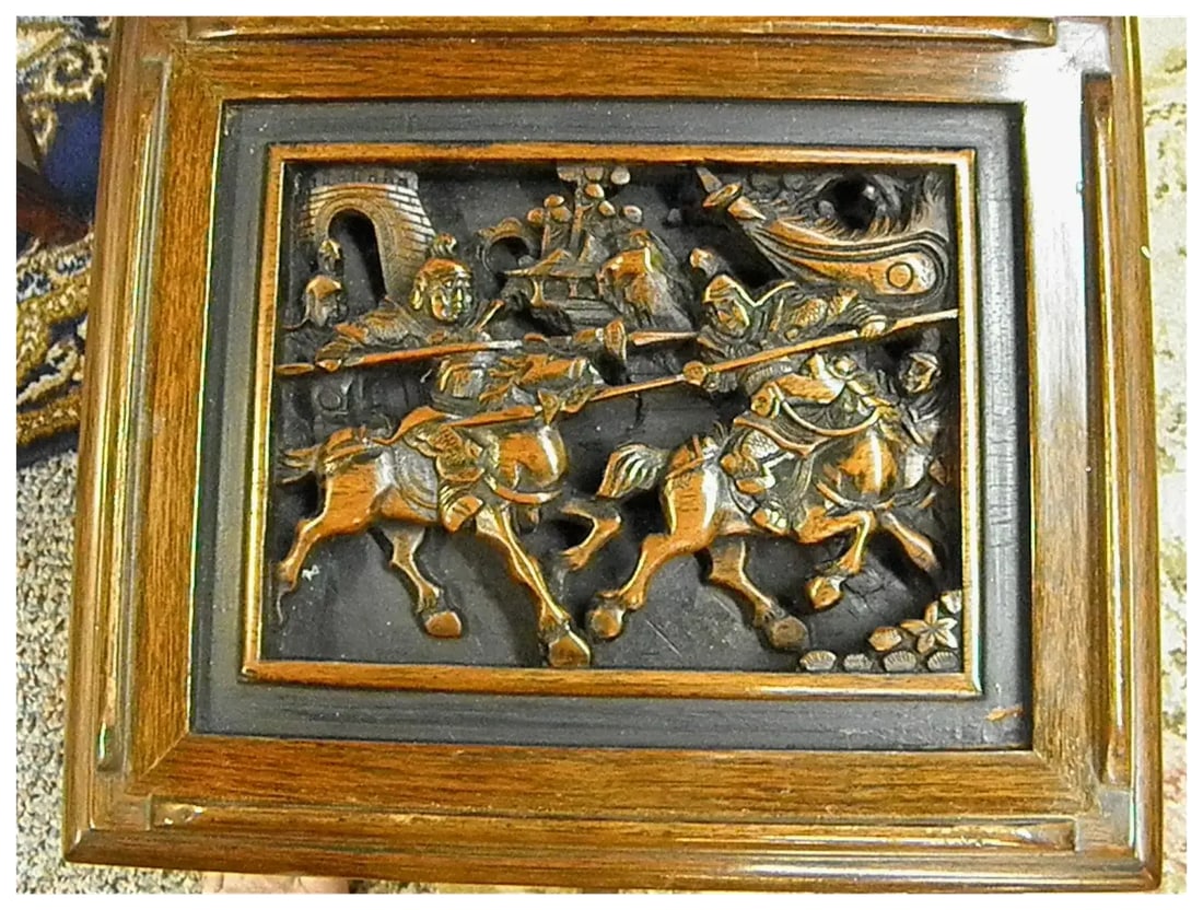 Mid 20th Century Heavily Carved Wood Asian Nesting Tables Set of 4 - 10