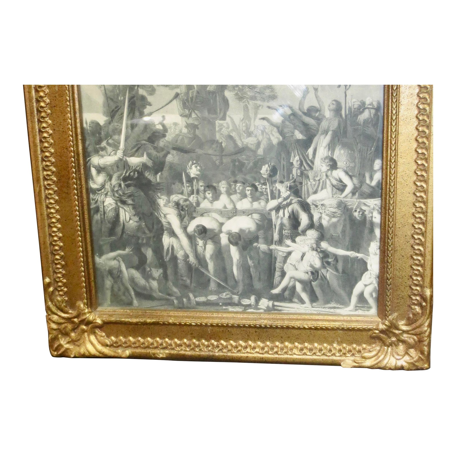 French Book Plate: The Helvetians Pass the Romans Under the Yoke Framed. Charles Gleyre artist. A period book plate published in France circa late 19th. Framed in a vintage 19th century frame Condition: Alterations: Ori