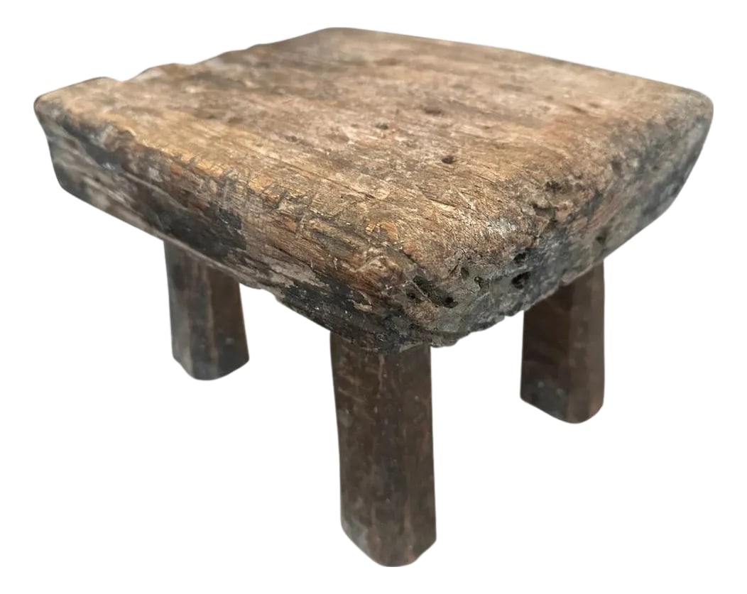Andrianna Shamaris Low Antique Stool or Side Table (1 of 5)
