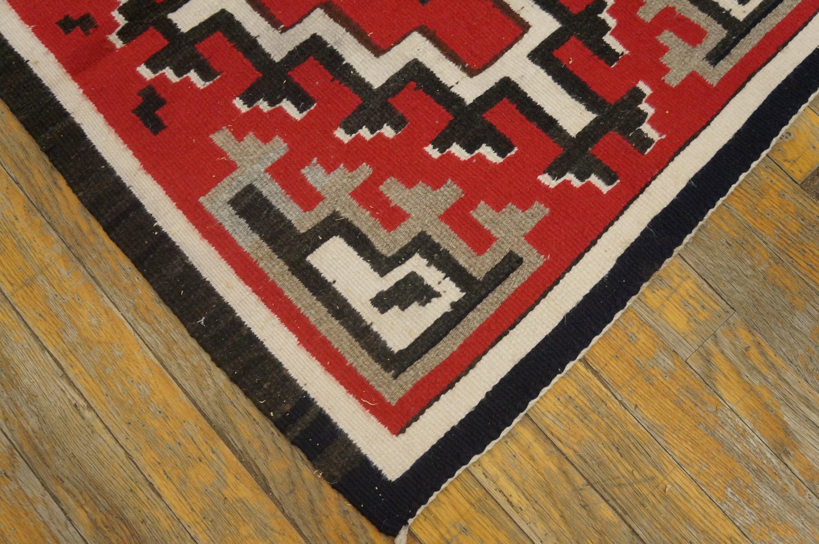 1940s Red Geometric Tribal Antique American Navajo Rug 2'2" X 2'10" Flatweave Wool Carpet - 4