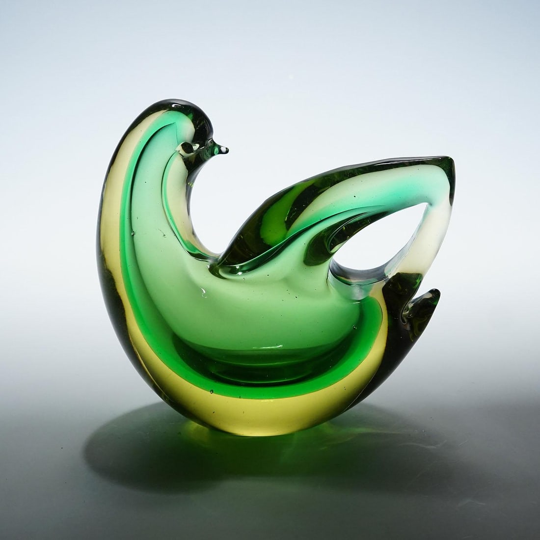 Sommerso Glass Bird Sculpture, Flavio Poli for Seguso Murano 1953 - 2