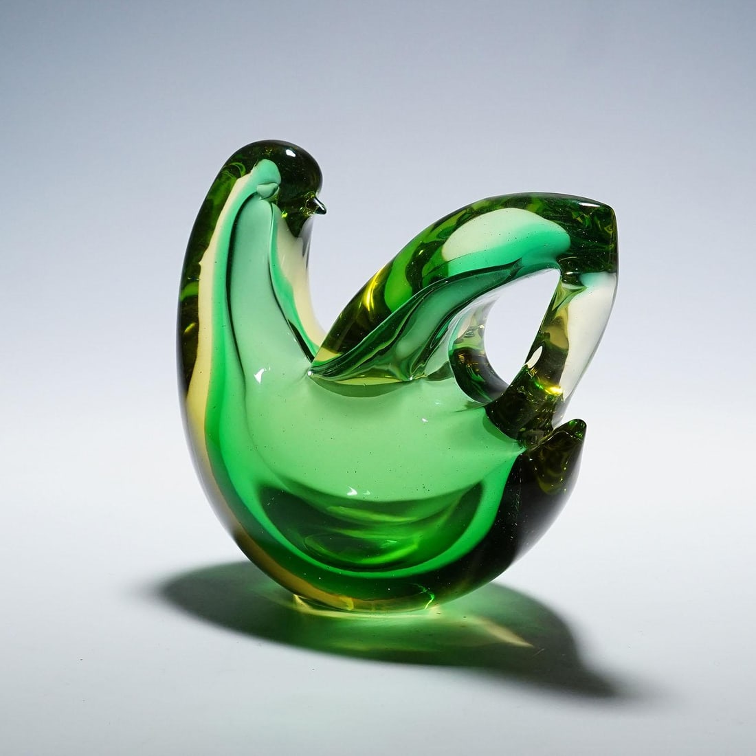 Sommerso Glass Bird Sculpture, Flavio Poli for Seguso Murano 1953 - 6