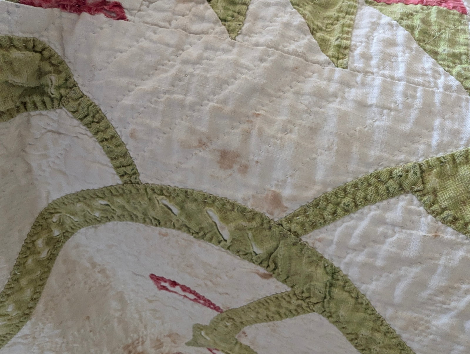 Antique Quilt With Signed/Stitched Dated 1851 "˜Ohio Star' or "˜Sawtooth Star' Pattern - 17