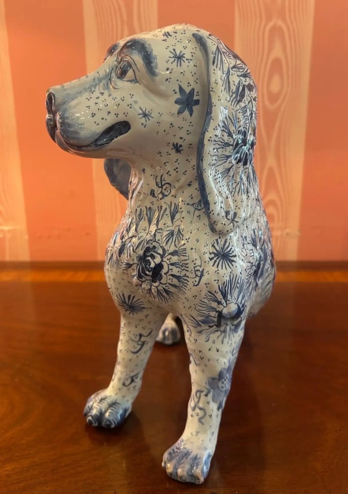 Rare French Faience Dog, Late 19th/Early 20th Century - 2