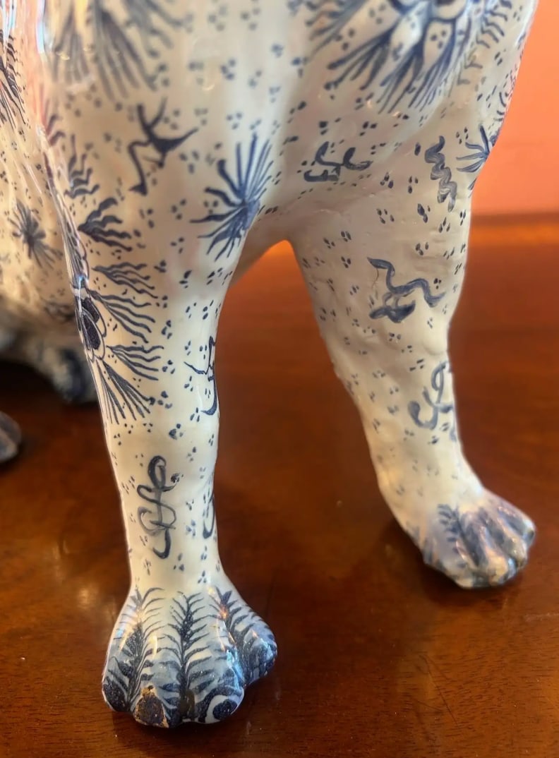 Rare French Faience Dog, Late 19th/Early 20th Century - 5