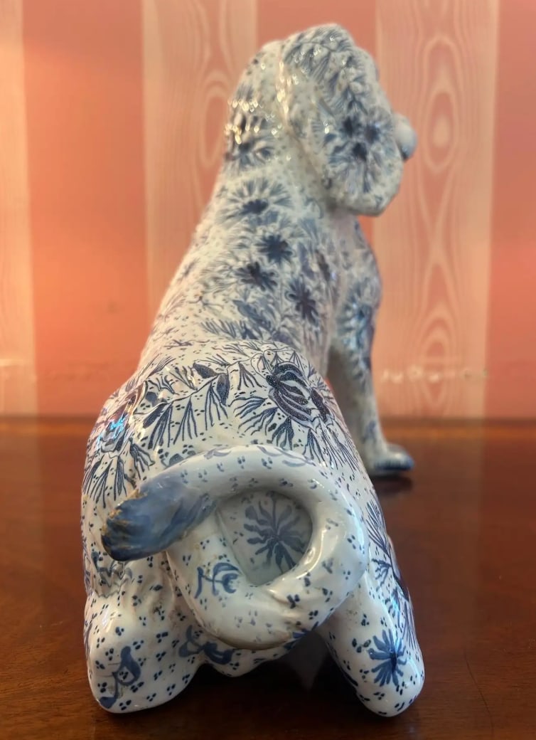 Rare French Faience Dog, Late 19th/Early 20th Century - 9