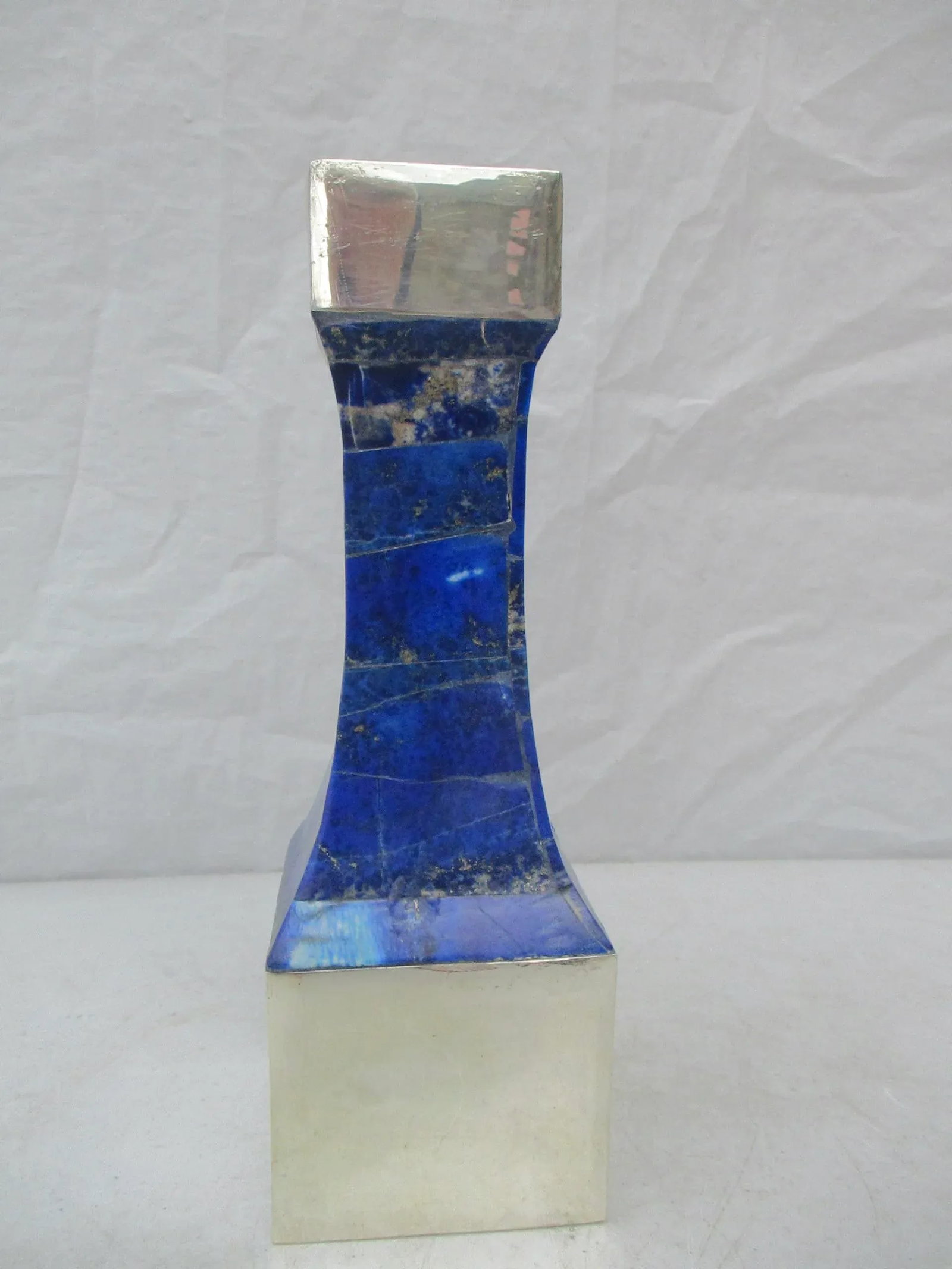 1990s Lapis Lazuli and Silver Candlestick - 3