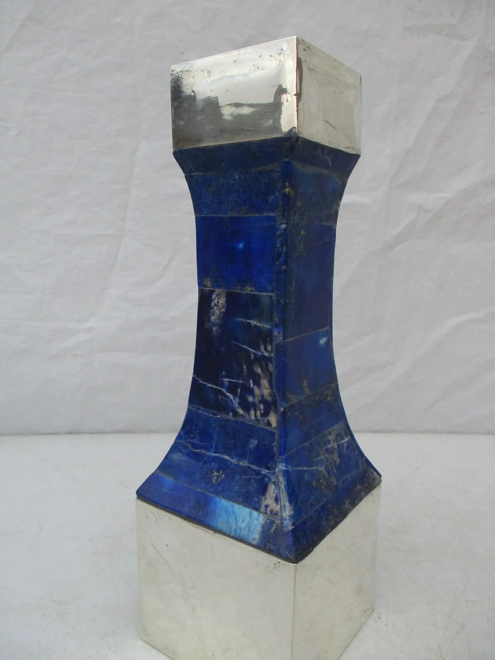 1990s Lapis Lazuli and Silver Candlestick - 5