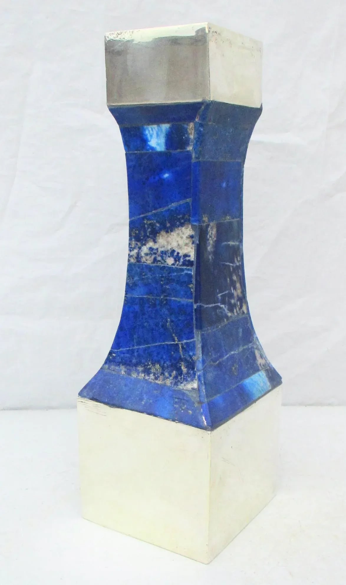 1990s Lapis Lazuli and Silver Candlestick - 8