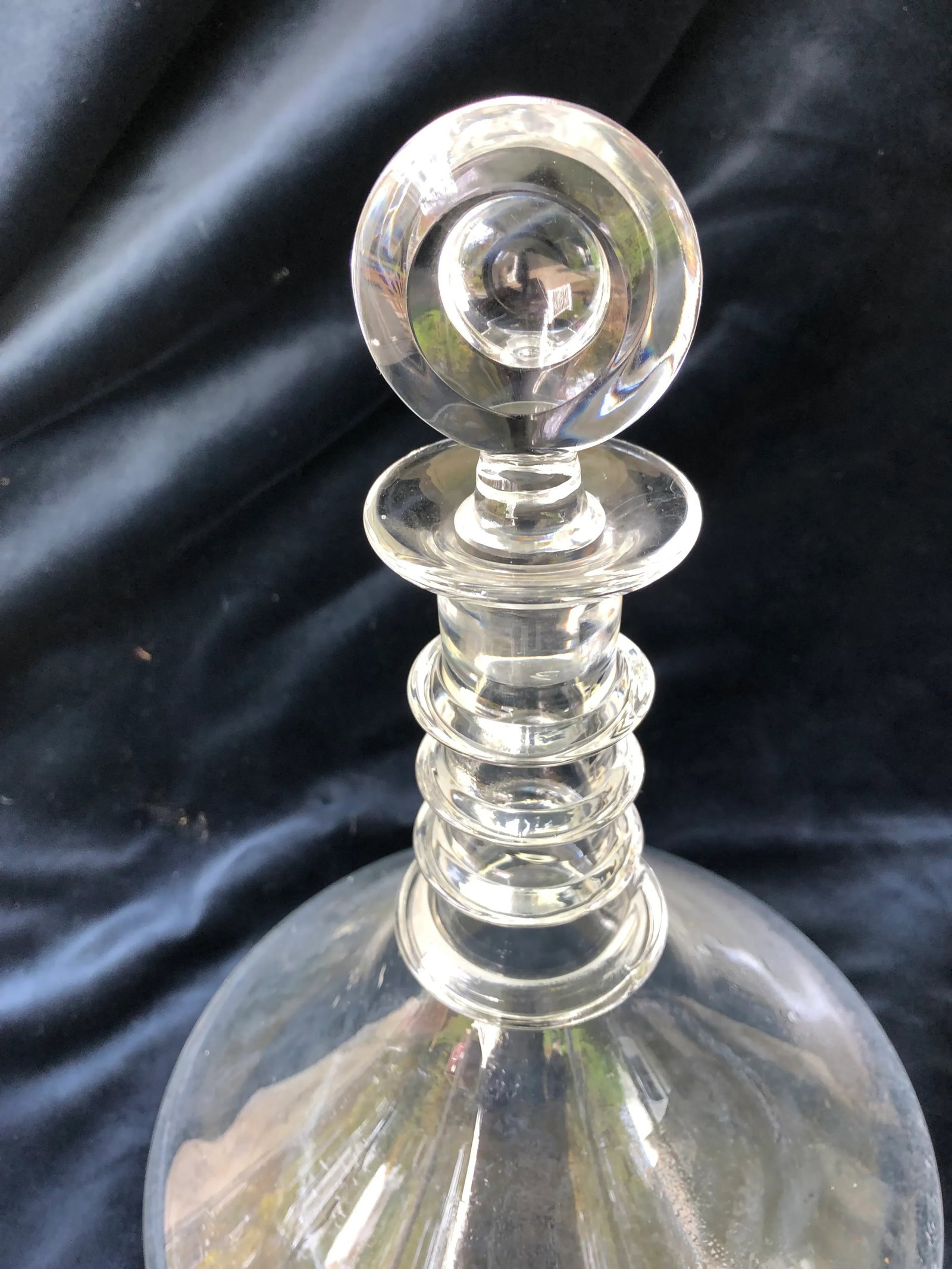 Vintage Glass Ship's Flat Bottom Decanter - 6