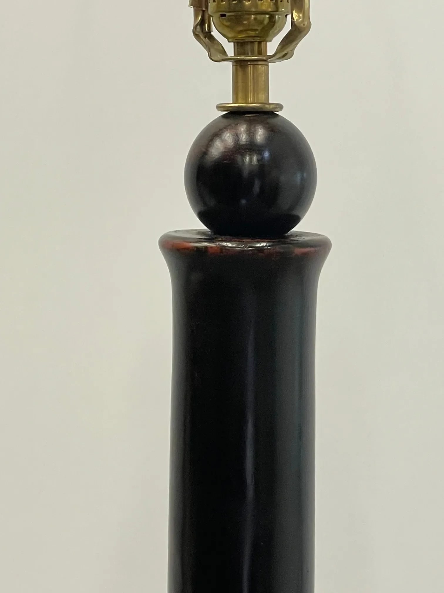Faux Bamboo Wooden Floor Lamps With Black Finish -A Pair - 10